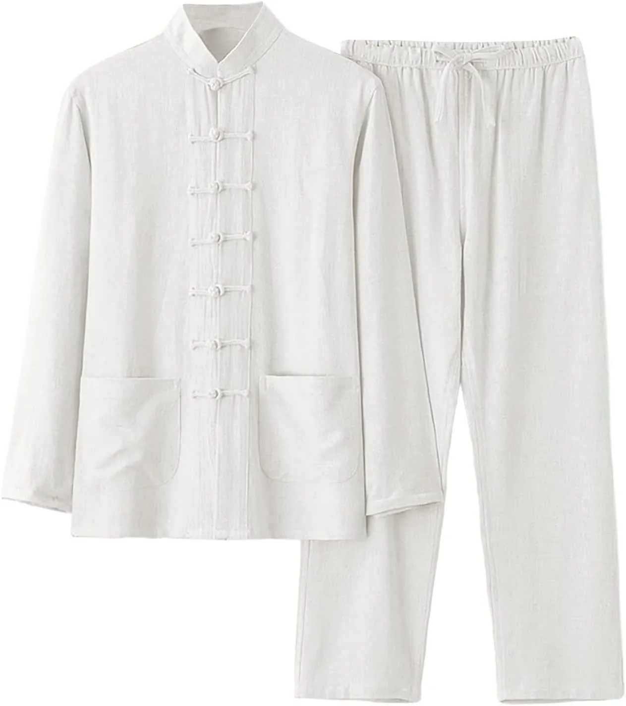 Men's Cotton Linen Sets Chinese Kung Fu Suit Martial Arts Wing Chun Uniform Shirt Pants Tang Costume Vintage Outfits