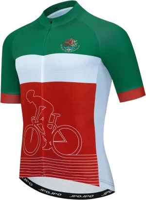 Men's Cycling Jersey Short Sleeve MTB Mountain Road Bike Shirt Summer Biking Top with 3 Rear Pockets Bicycle Clothing