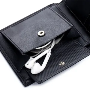 Men's Genuine Leather Short Soft Cowhide Trifold Men's Wallets
