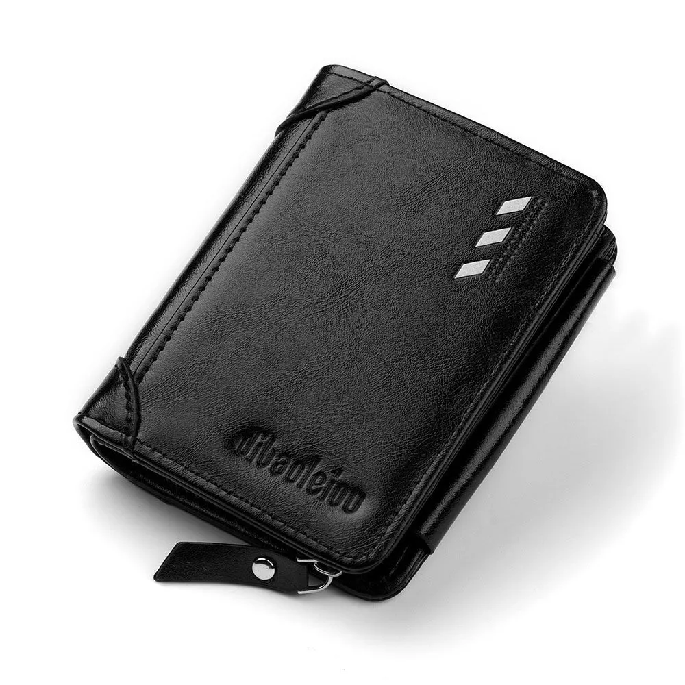 Men's Good-looking Short Zipper Multiple Slots Purses