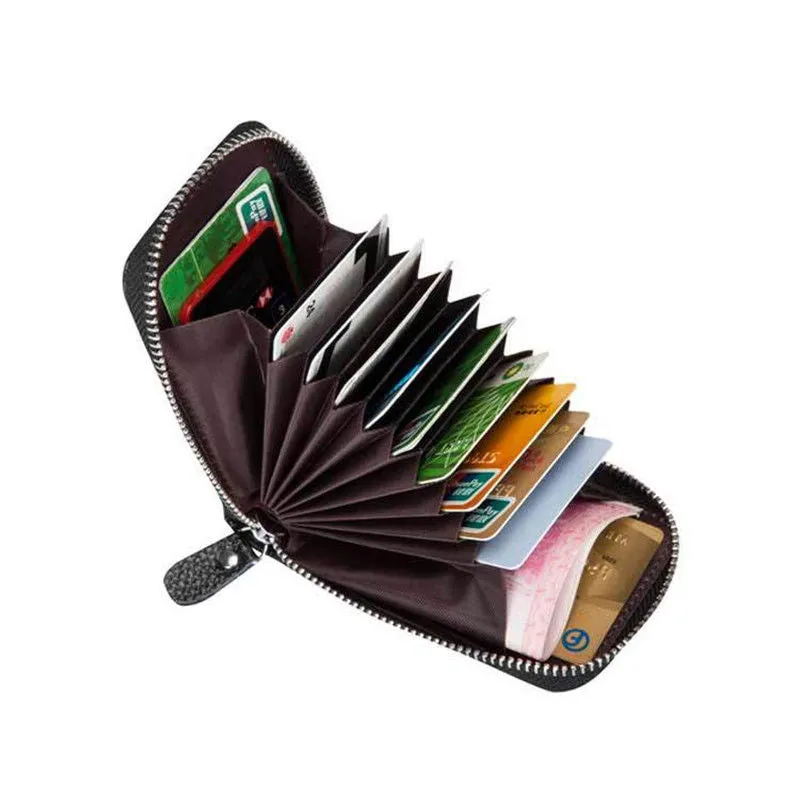 Mens' Leather Clamshell Zip Wallet