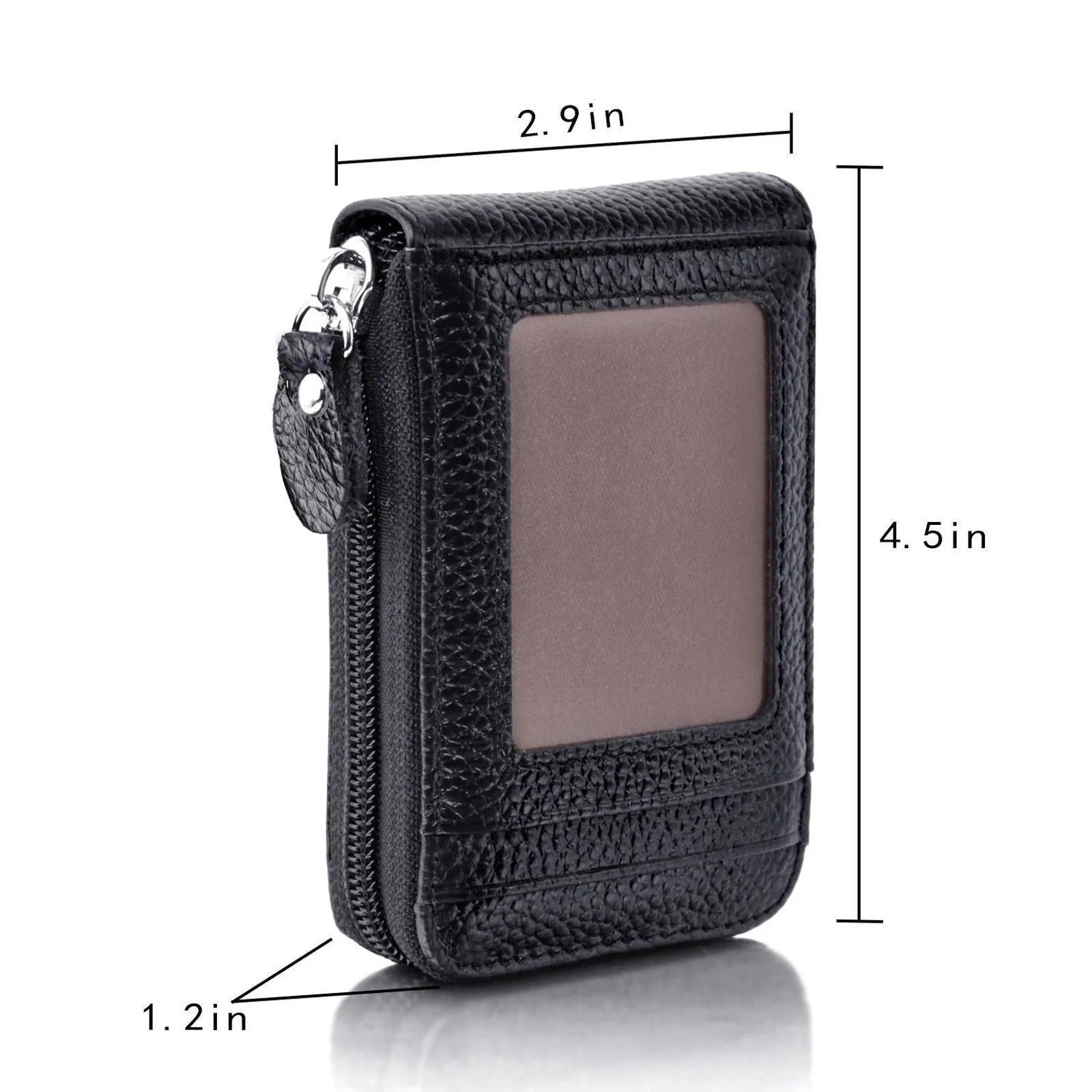 Mens' Leather Clamshell Zip Wallet