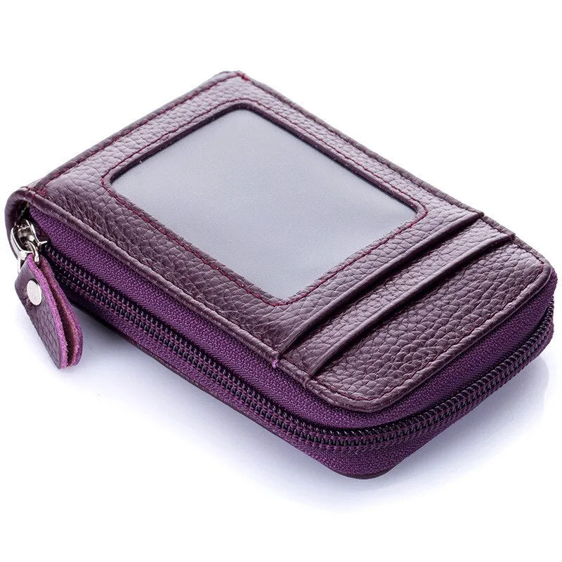Mens' Leather Clamshell Zip Wallet