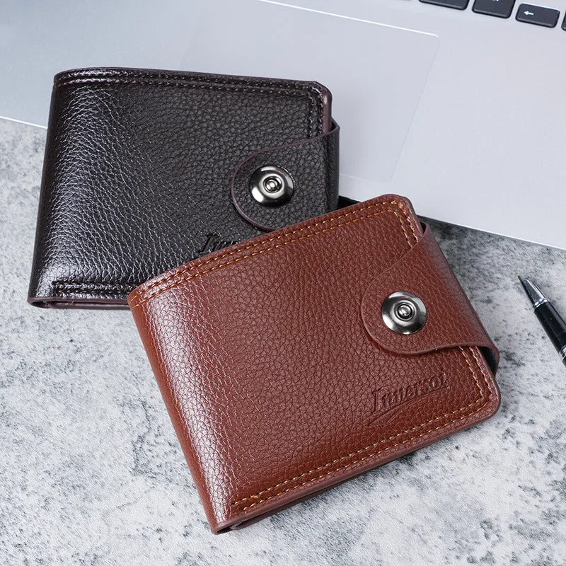 Men's Multiple Slots Man's Short Double Line Men's Wallets