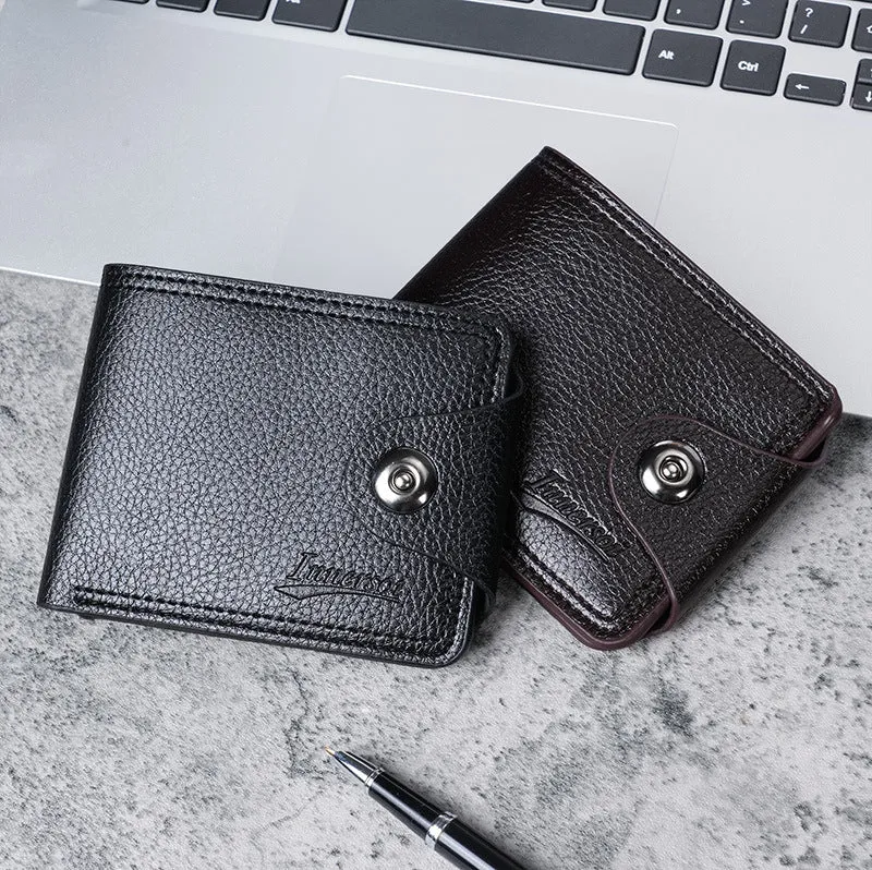 Men's Multiple Slots Man's Short Double Line Men's Wallets