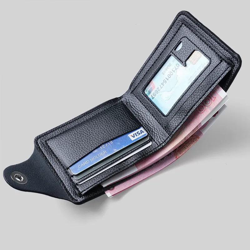 Men's Multiple Slots Man's Short Double Line Men's Wallets