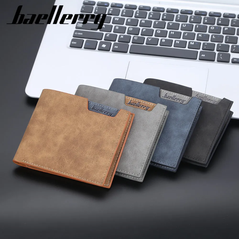 Men's Short Frosted Multiple Slots Fashion Horizontal Men's Wallets