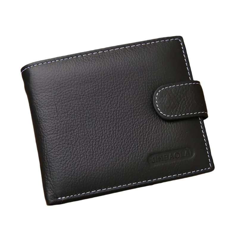 Men's Short Genuine Leather Vintage Zipper Buckle Wallet