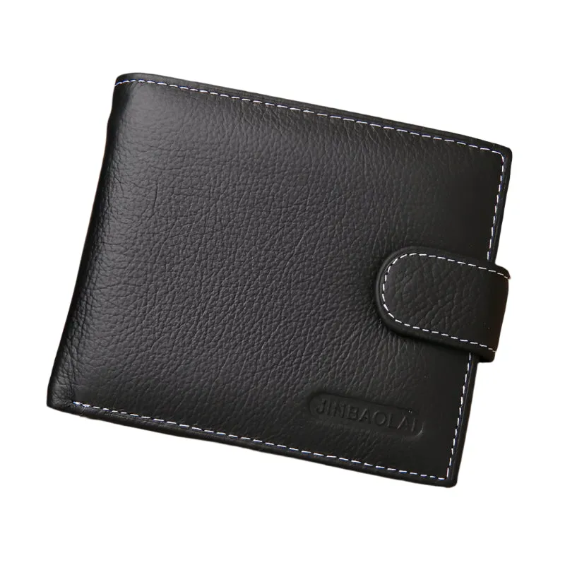 Men's Short Genuine Leather Vintage Zipper Buckle Wallet