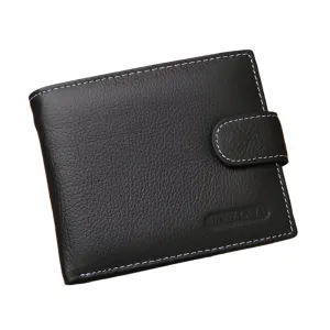 Men's Short Genuine Leather Vintage Zipper Buckle Wallet