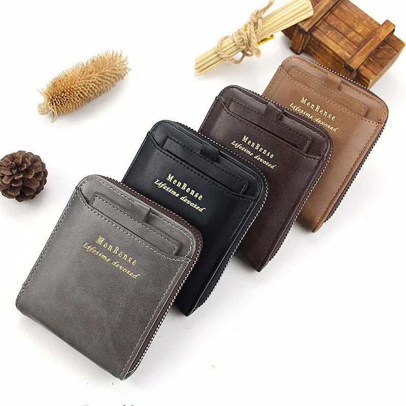 Men's Stylish Attractive Fashion Short Zipper Men's Wallets