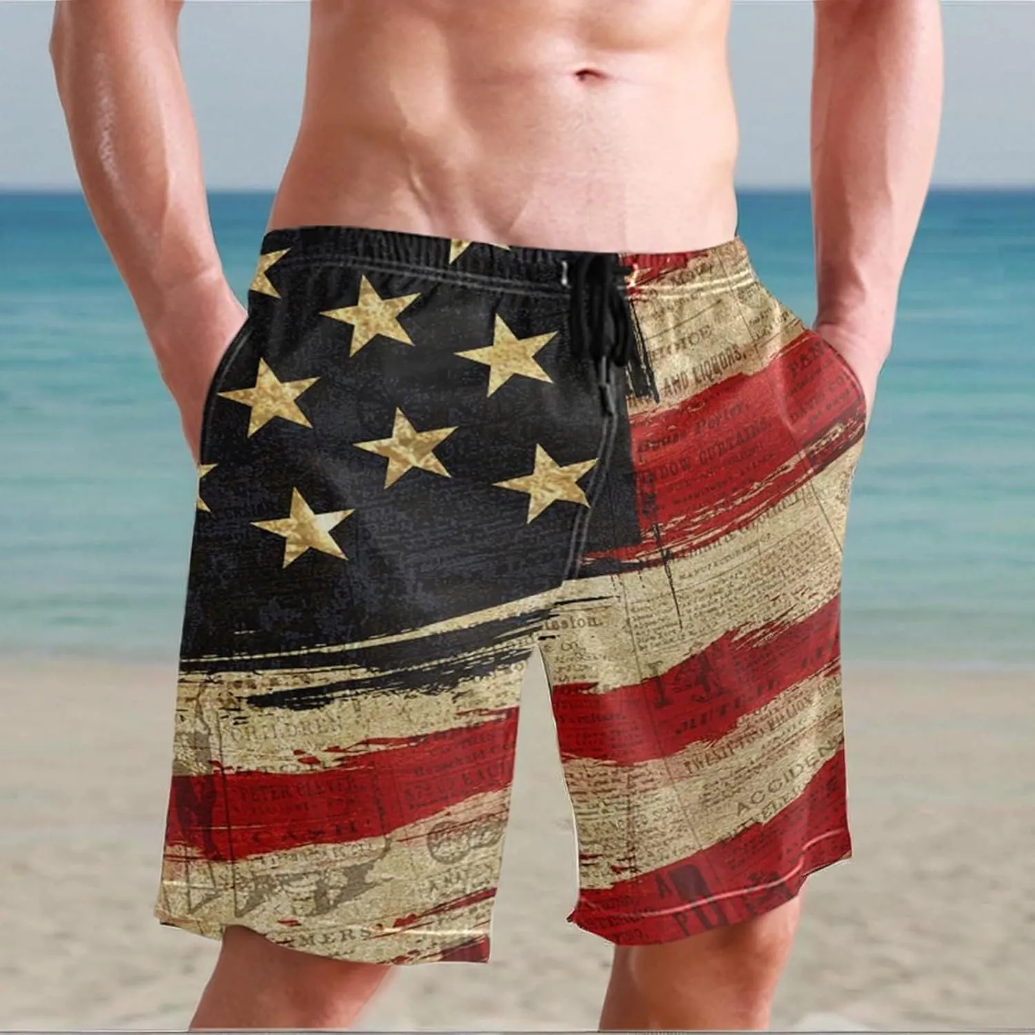 Men's Swim Trunks with Compression Liner Quick Dry 2 in 1 Swimming Trunks Beach Board Shorts Bathing Suits Swimwear