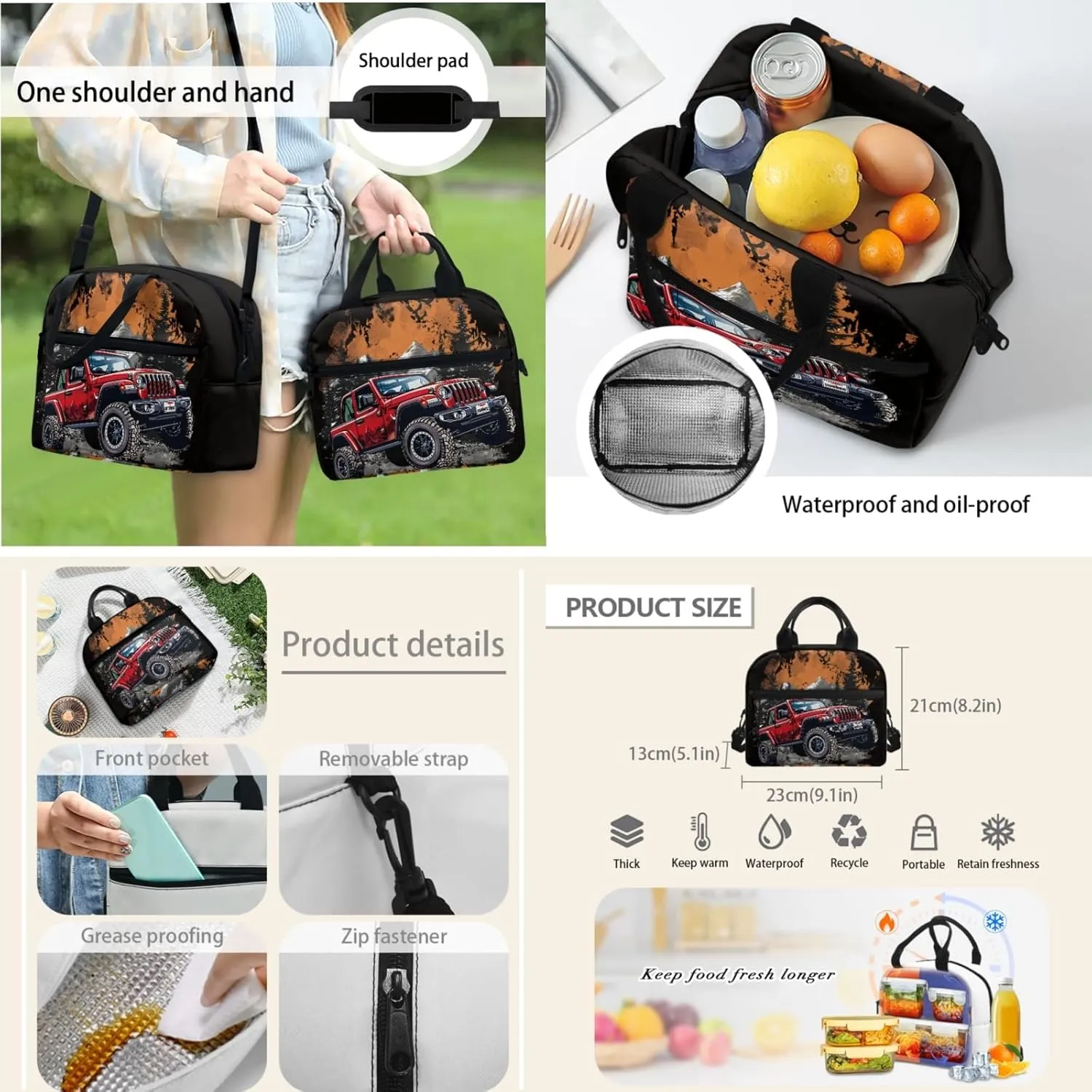 Merkmak Car Boys Backpack 3 Pcs Set for Age 3-9 Kids Cool Bookbag 17 Inch for 2Nd 3Rd 4Th Children School Bag Lightweight Daypack for Child Elementary Book Bags with Lunchbox