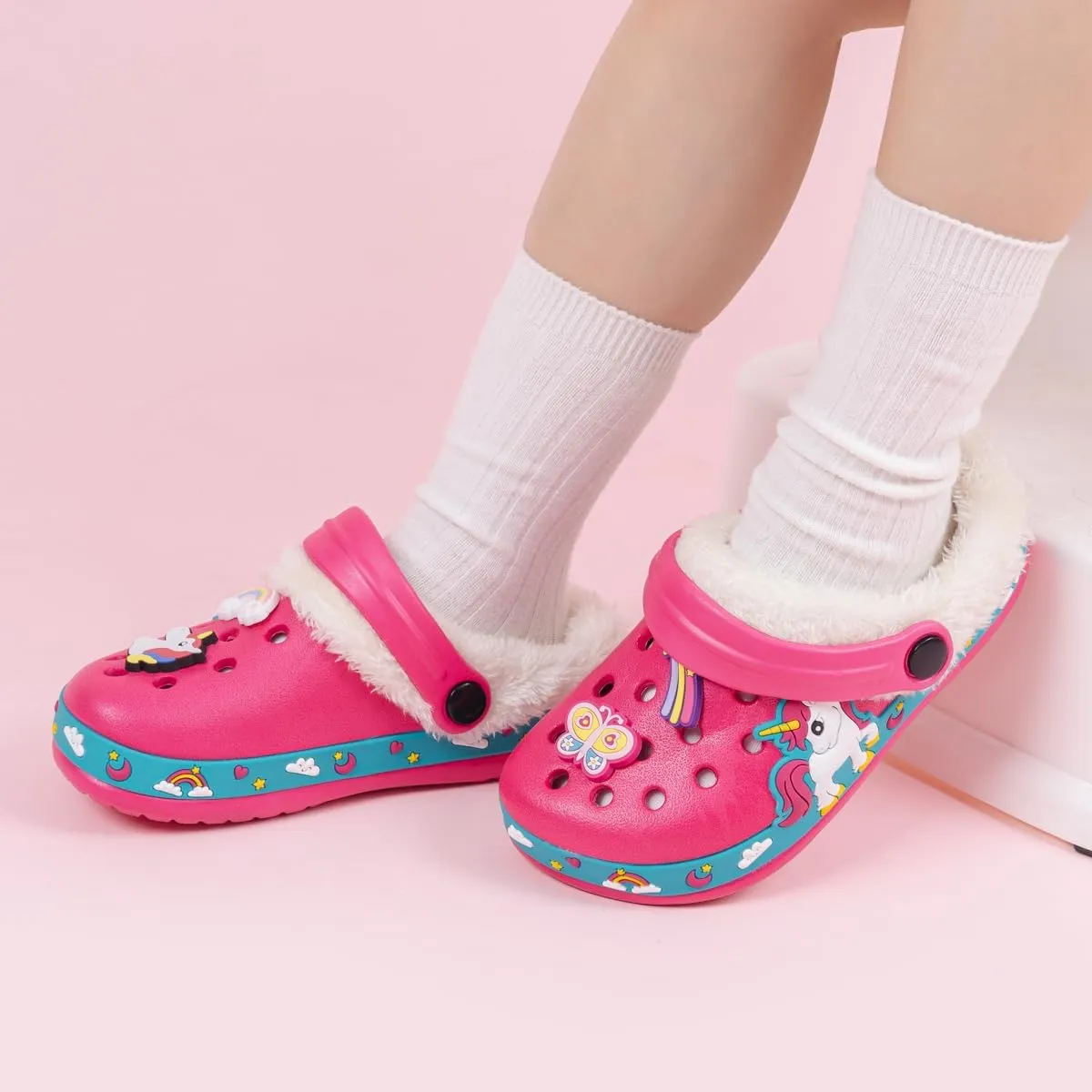 Miamooi Toddler Girls Boys Clogs Cute Cartoon Garden Water Clogs Little Kid Non-Slip Slides Indoor Outdoor Waterproof Beach Sandals Slip-on Beach Pool Shower Slippers Water Shoes