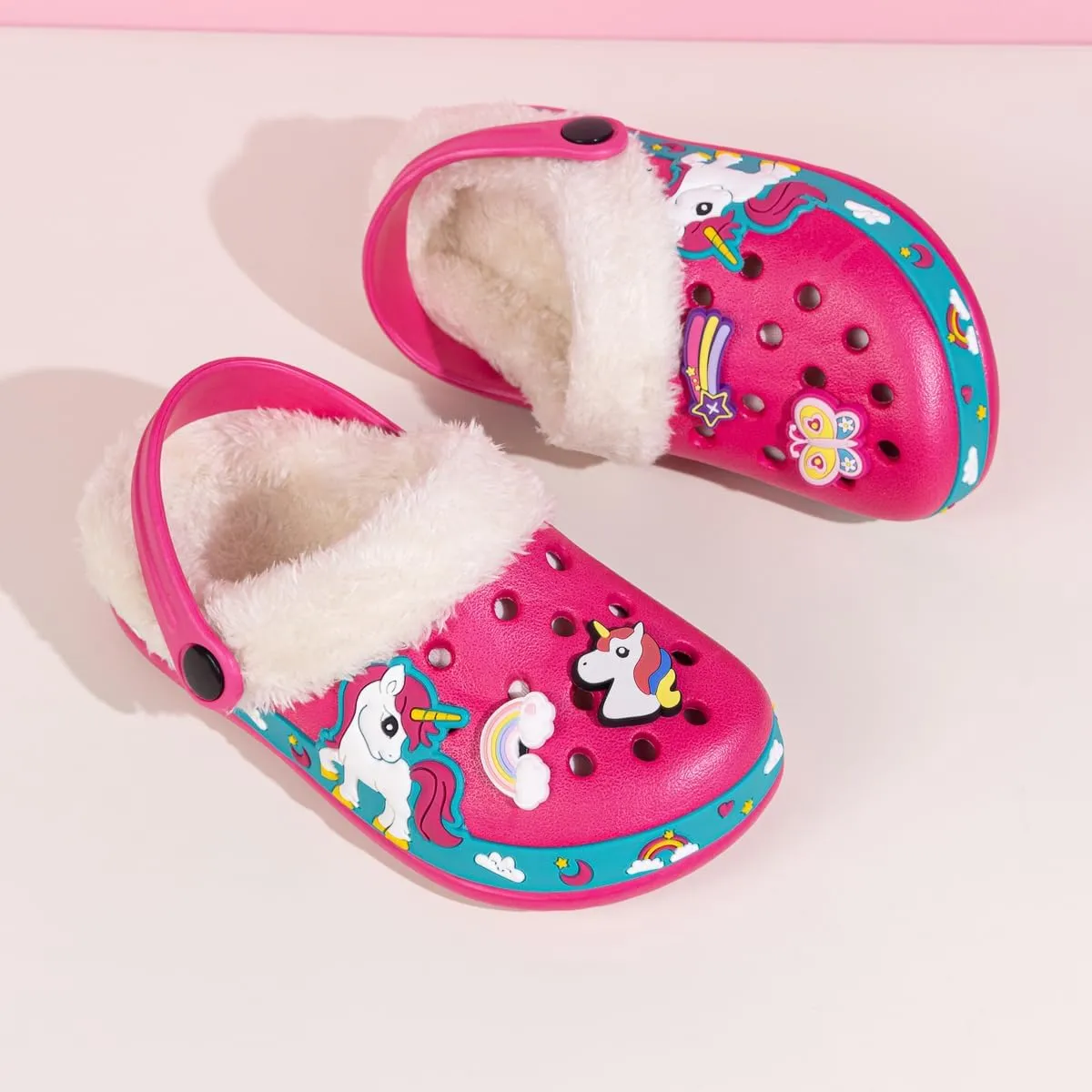 Miamooi Toddler Girls Boys Clogs Cute Cartoon Garden Water Clogs Little Kid Non-Slip Slides Indoor Outdoor Waterproof Beach Sandals Slip-on Beach Pool Shower Slippers Water Shoes