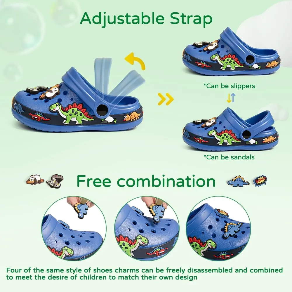 Miamooi Toddler Girls Boys Clogs Cute Cartoon Garden Water Clogs Little Kid Non-Slip Slides Indoor Outdoor Waterproof Beach Sandals Slip-on Beach Pool Shower Slippers Water Shoes