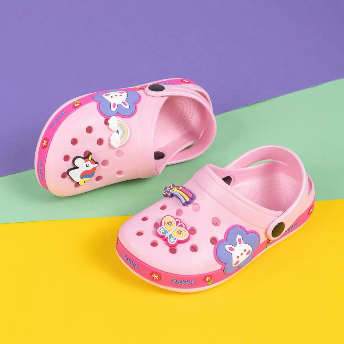 Miamooi Toddler Girls Boys Clogs Cute Cartoon Garden Water Clogs Little Kid Non-Slip Slides Indoor Outdoor Waterproof Beach Sandals Slip-on Beach Pool Shower Slippers Water Shoes