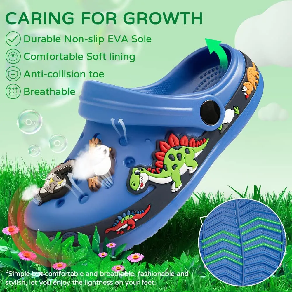 Miamooi Toddler Girls Boys Clogs Cute Cartoon Garden Water Clogs Little Kid Non-Slip Slides Indoor Outdoor Waterproof Beach Sandals Slip-on Beach Pool Shower Slippers Water Shoes