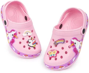 Miamooi Toddler Girls Boys Clogs Cute Cartoon Garden Water Clogs Little Kid Non-Slip Slides Indoor Outdoor Waterproof Beach Sandals Slip-on Beach Pool Shower Slippers Water Shoes