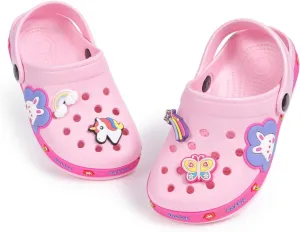 Miamooi Toddler Girls Boys Clogs Cute Cartoon Garden Water Clogs Little Kid Non-Slip Slides Indoor Outdoor Waterproof Beach Sandals Slip-on Beach Pool Shower Slippers Water Shoes