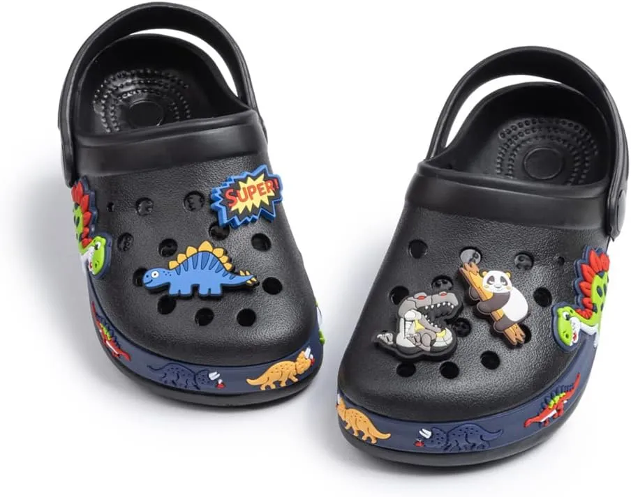 Miamooi Toddler Girls Boys Clogs Cute Cartoon Garden Water Clogs Little Kid Non-Slip Slides Indoor Outdoor Waterproof Beach Sandals Slip-on Beach Pool Shower Slippers Water Shoes