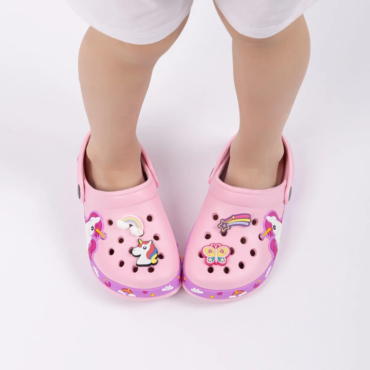 Miamooi Toddler Girls Boys Clogs Cute Cartoon Garden Water Clogs Little Kid Non-Slip Slides Indoor Outdoor Waterproof Beach Sandals Slip-on Beach Pool Shower Slippers Water Shoes