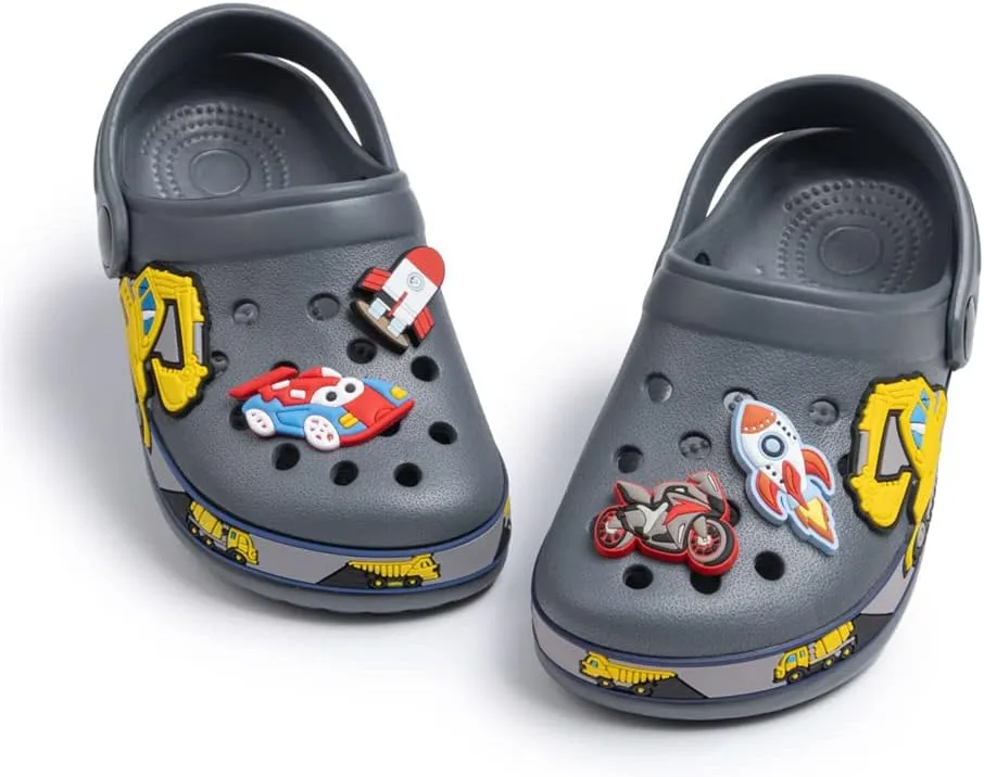 Miamooi Toddler Girls Boys Clogs Cute Cartoon Garden Water Clogs Little Kid Non-Slip Slides Indoor Outdoor Waterproof Beach Sandals Slip-on Beach Pool Shower Slippers Water Shoes
