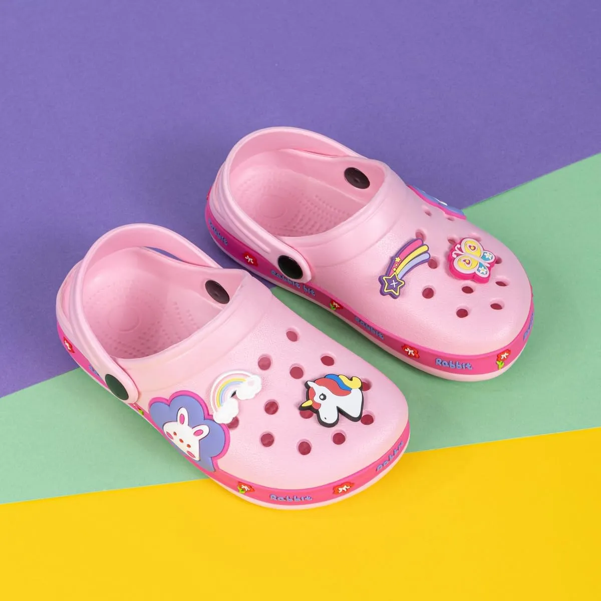 Miamooi Toddler Girls Boys Clogs Cute Cartoon Garden Water Clogs Little Kid Non-Slip Slides Indoor Outdoor Waterproof Beach Sandals Slip-on Beach Pool Shower Slippers Water Shoes