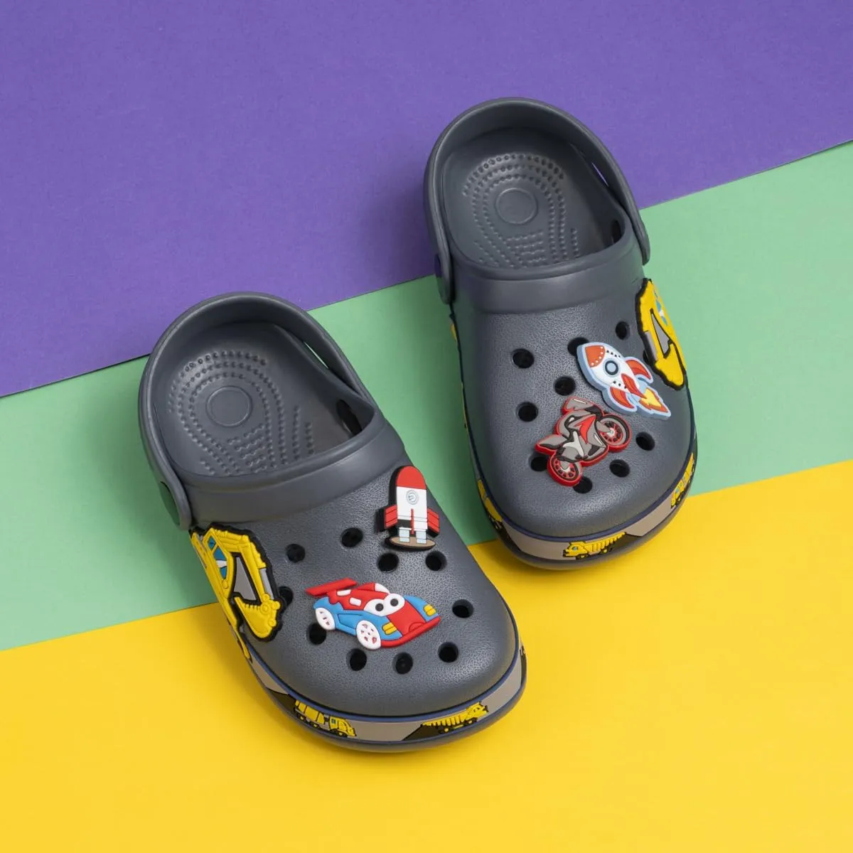 Miamooi Toddler Girls Boys Clogs Cute Cartoon Garden Water Clogs Little Kid Non-Slip Slides Indoor Outdoor Waterproof Beach Sandals Slip-on Beach Pool Shower Slippers Water Shoes