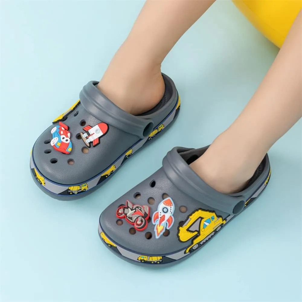 Miamooi Toddler Girls Boys Clogs Cute Cartoon Garden Water Clogs Little Kid Non-Slip Slides Indoor Outdoor Waterproof Beach Sandals Slip-on Beach Pool Shower Slippers Water Shoes