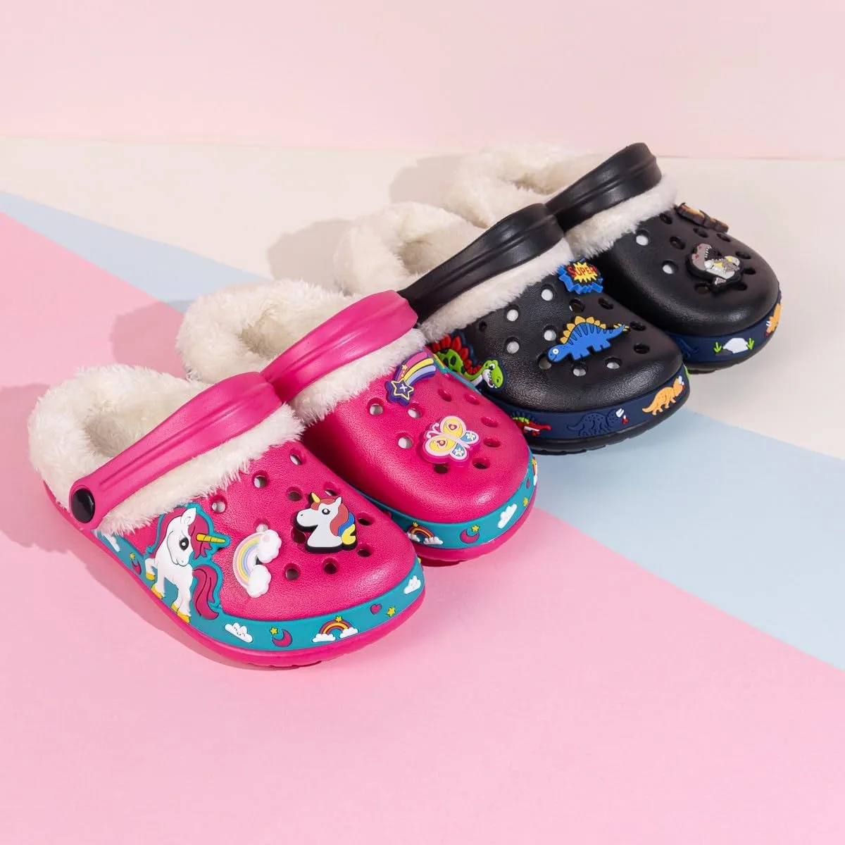 Miamooi Toddler Girls Boys Clogs Cute Cartoon Garden Water Clogs Little Kid Non-Slip Slides Indoor Outdoor Waterproof Beach Sandals Slip-on Beach Pool Shower Slippers Water Shoes