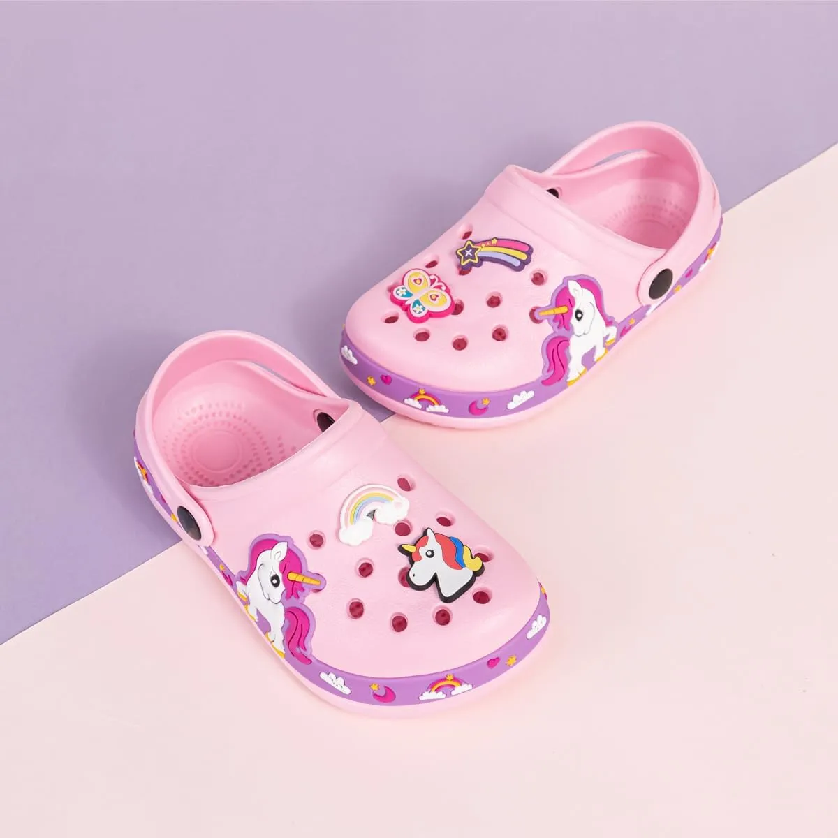 Miamooi Toddler Girls Boys Clogs Cute Cartoon Garden Water Clogs Little Kid Non-Slip Slides Indoor Outdoor Waterproof Beach Sandals Slip-on Beach Pool Shower Slippers Water Shoes