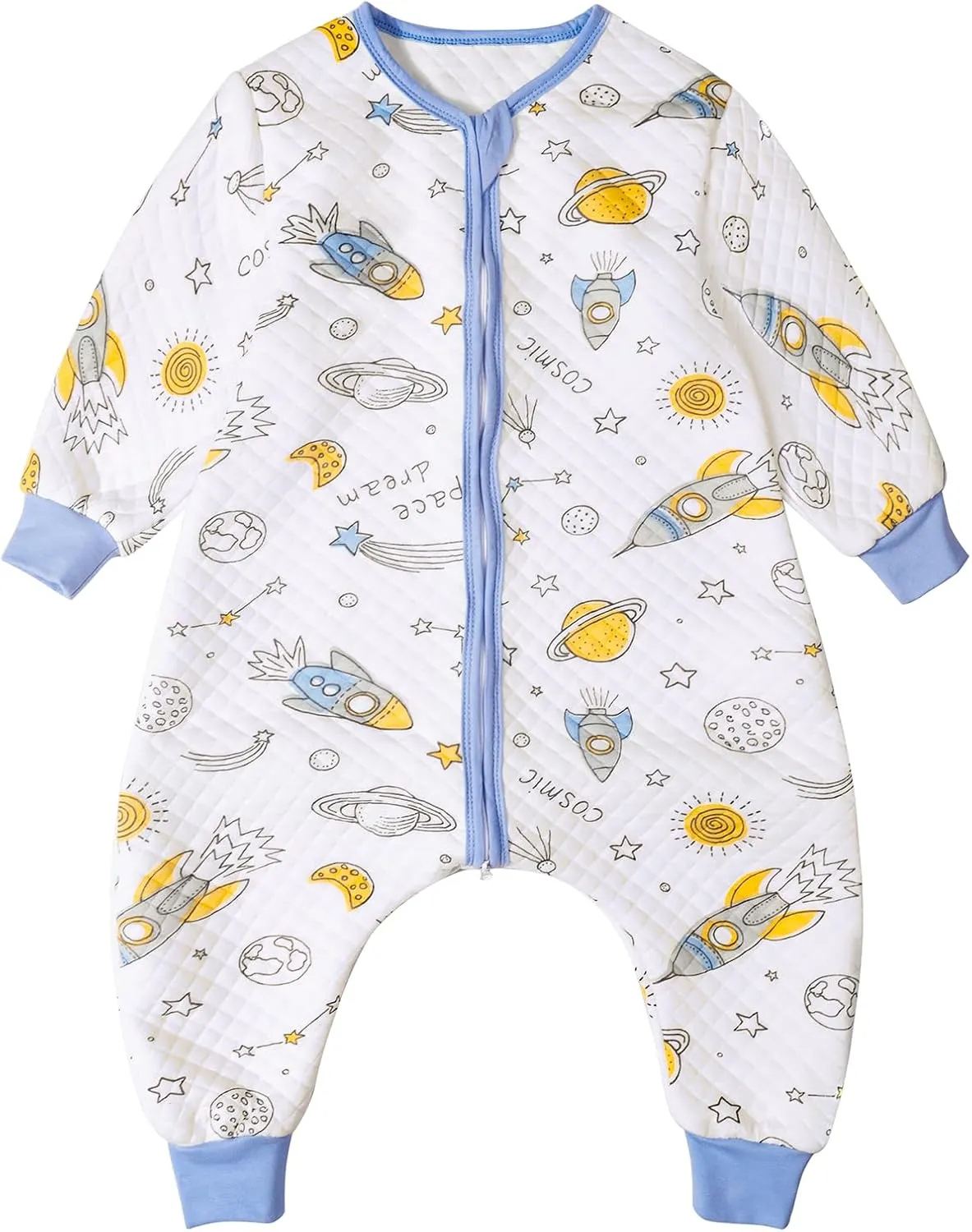 Miipat Toddler Sleep Sack with Feet 1.5 TOG Sleeping Bag Long Sleeves Unisex Dinosaur Wearable Blanket for Early Walkers 1-5T