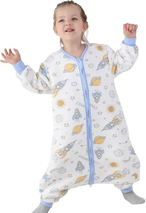 Miipat Toddler Sleep Sack with Feet 1.5 TOG Sleeping Bag Long Sleeves Unisex Dinosaur Wearable Blanket for Early Walkers 1-5T