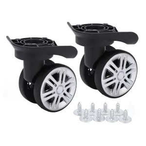 Milltrip Luggage Wheels, 1 Pair Double Row Wheels, Quiet Spinner Wheels for Suitcase Repair, Wear-Resistants PP/PET Material, Easy Install with Included Screws - Fits Most Travel Trunks