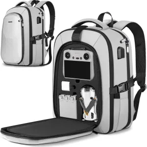 Mini 4 Pro Case, Waterproof Hard Carrying Case, Large Drone Bag Fits 15.6 Inch Laptop, Travel Backpack Compatible with DJI Mini 4 Pro, RC 2/ RC-N2 Controller, Fly More Combo and Accessories
