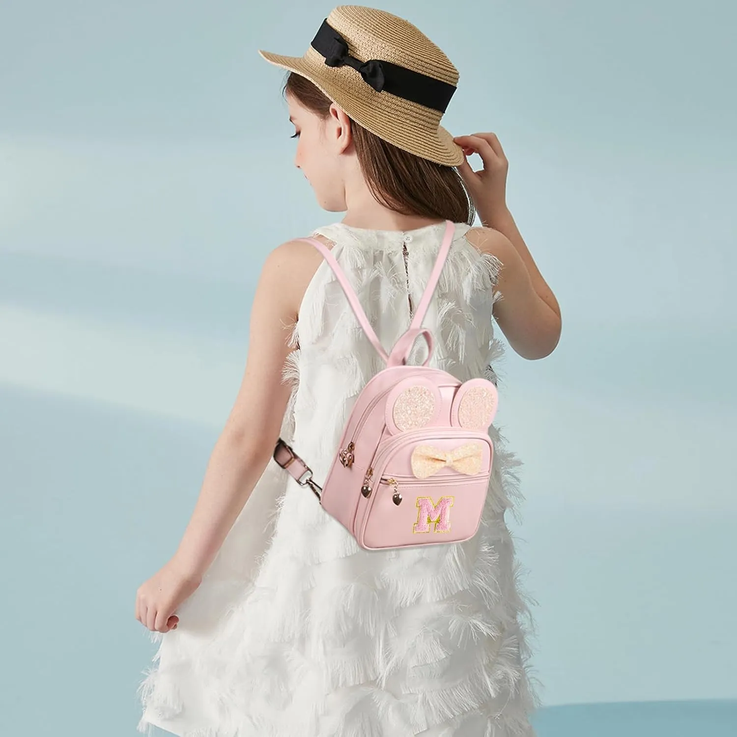 Mini Backpack for Girls Bowknot Cute Leather Backpack Toddler Purse Birthday Gifts for Kids Girls