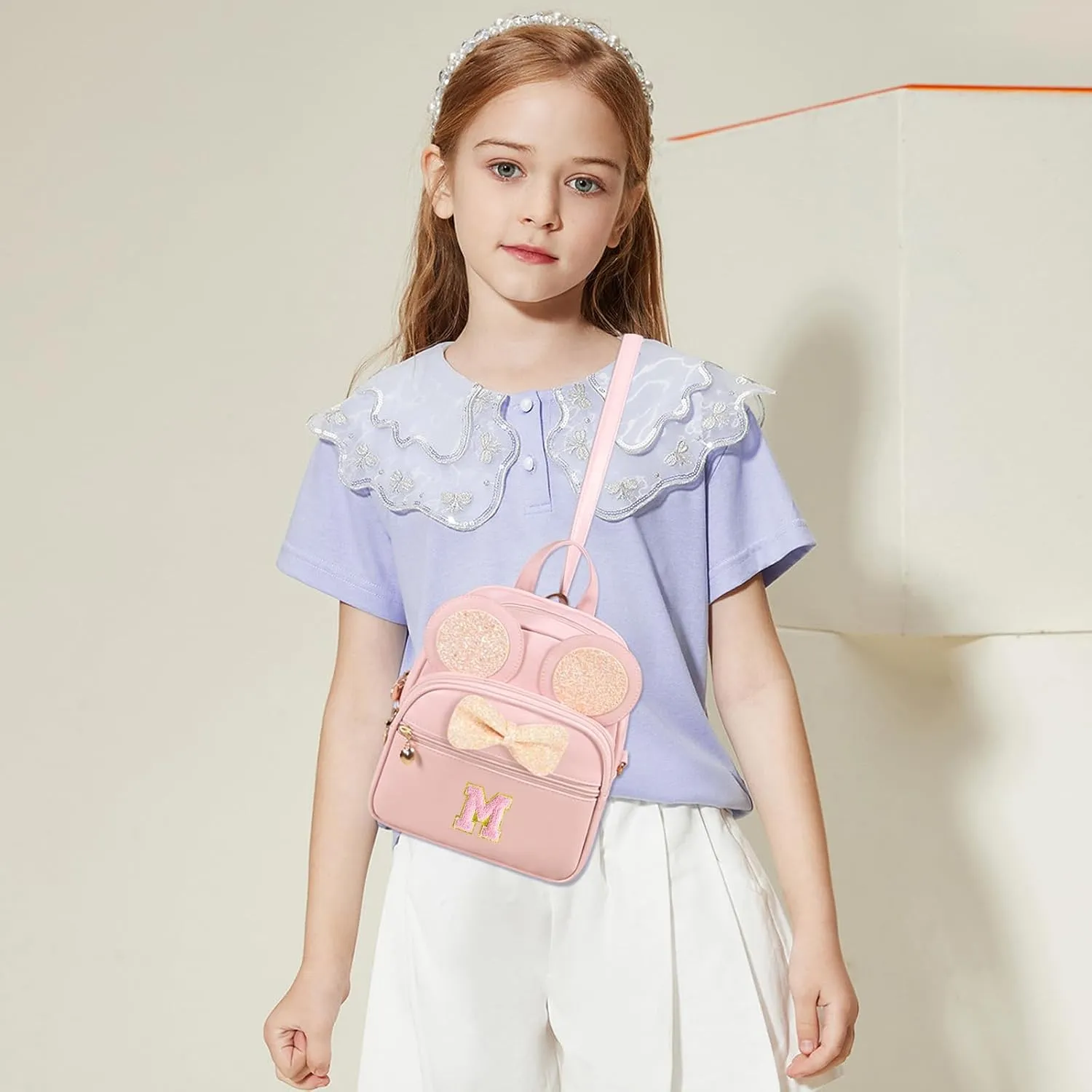 Mini Backpack for Girls Bowknot Cute Leather Backpack Toddler Purse Birthday Gifts for Kids Girls