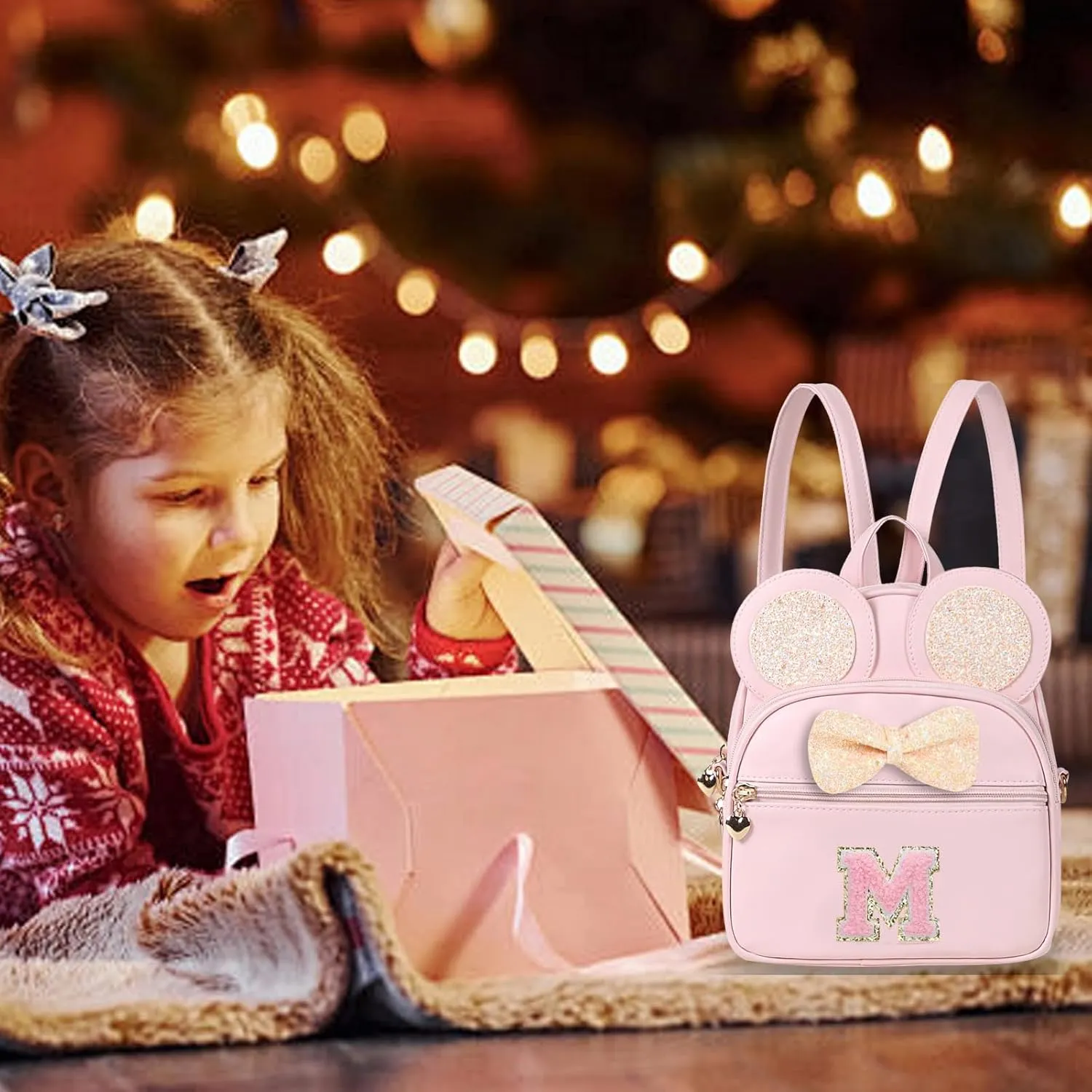 Mini Backpack for Girls Bowknot Cute Leather Backpack Toddler Purse Birthday Gifts for Kids Girls