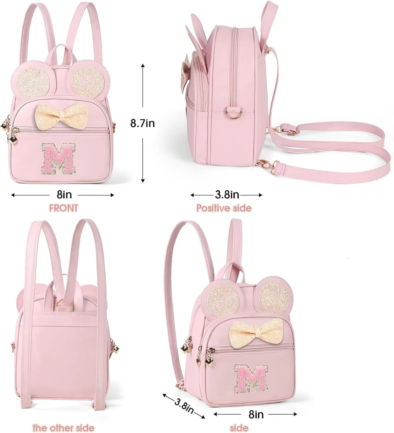 Mini Backpack for Girls Bowknot Cute Leather Backpack Toddler Purse Birthday Gifts for Kids Girls