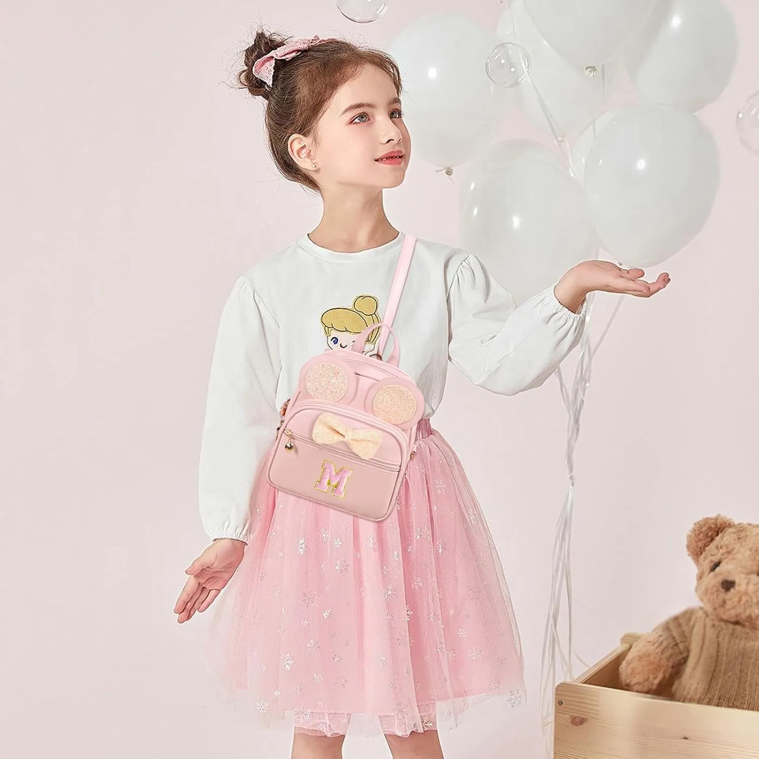 Mini Backpack for Girls Bowknot Cute Leather Backpack Toddler Purse Birthday Gifts for Kids Girls