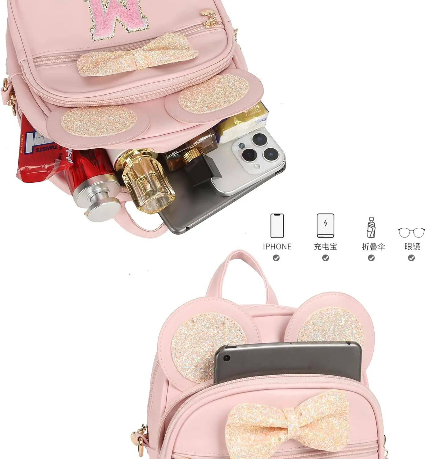 Mini Backpack for Girls Bowknot Cute Leather Backpack Toddler Purse Birthday Gifts for Kids Girls