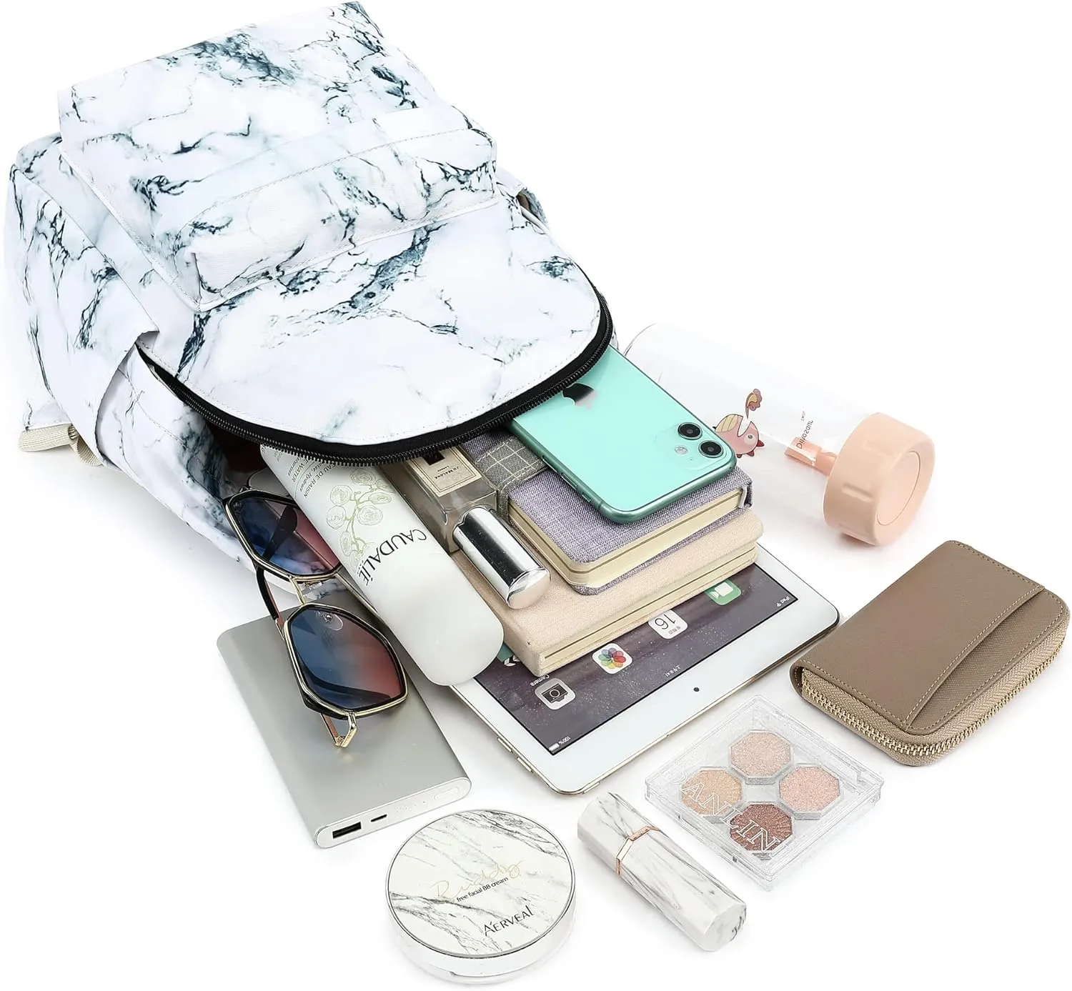Mini Backpack for Women Girls, Small Backpack Purse for Teens Kids School Travel (Marble)