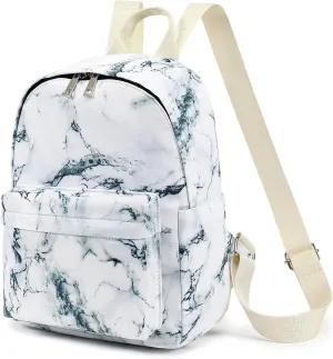 Mini Backpack for Women Girls, Small Backpack Purse for Teens Kids School Travel (Marble)