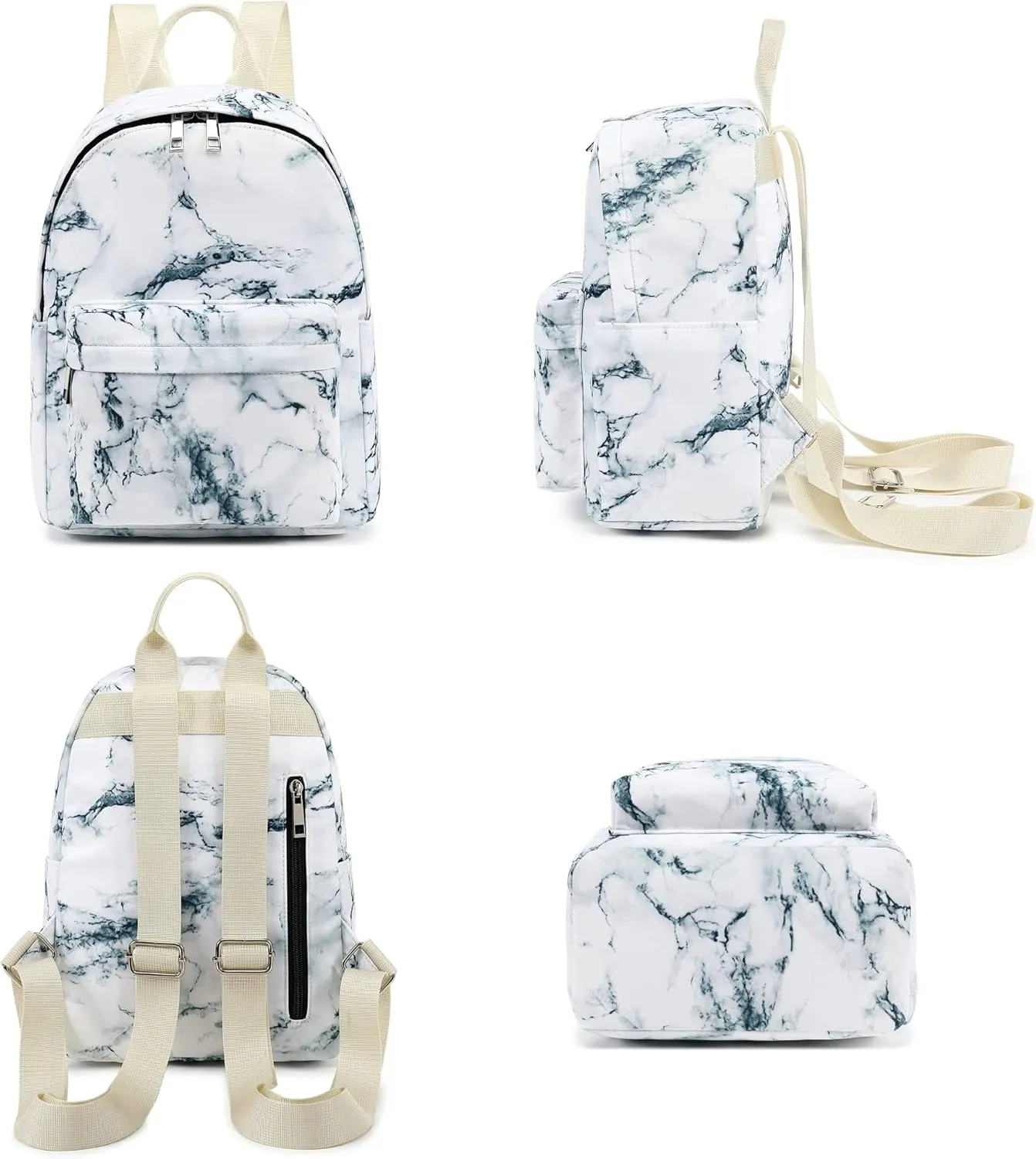 Mini Backpack for Women Girls, Small Backpack Purse for Teens Kids School Travel (Marble)