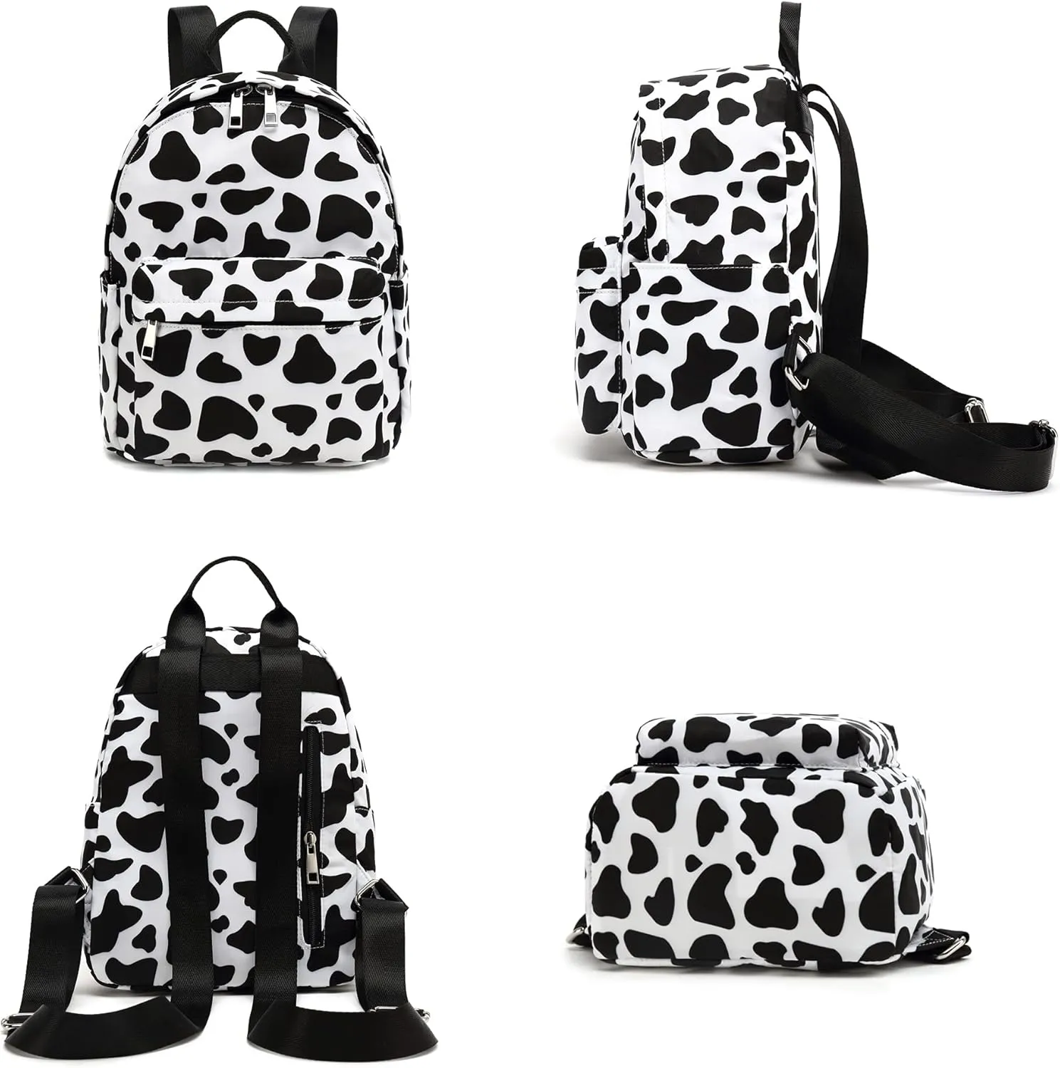Mini Backpack Purse for Women Girls, Small Backpack for Teens Kids School Travel (Cow Print)
