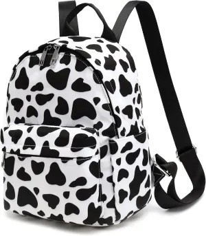 Mini Backpack Purse for Women Girls, Small Backpack for Teens Kids School Travel (Cow Print)