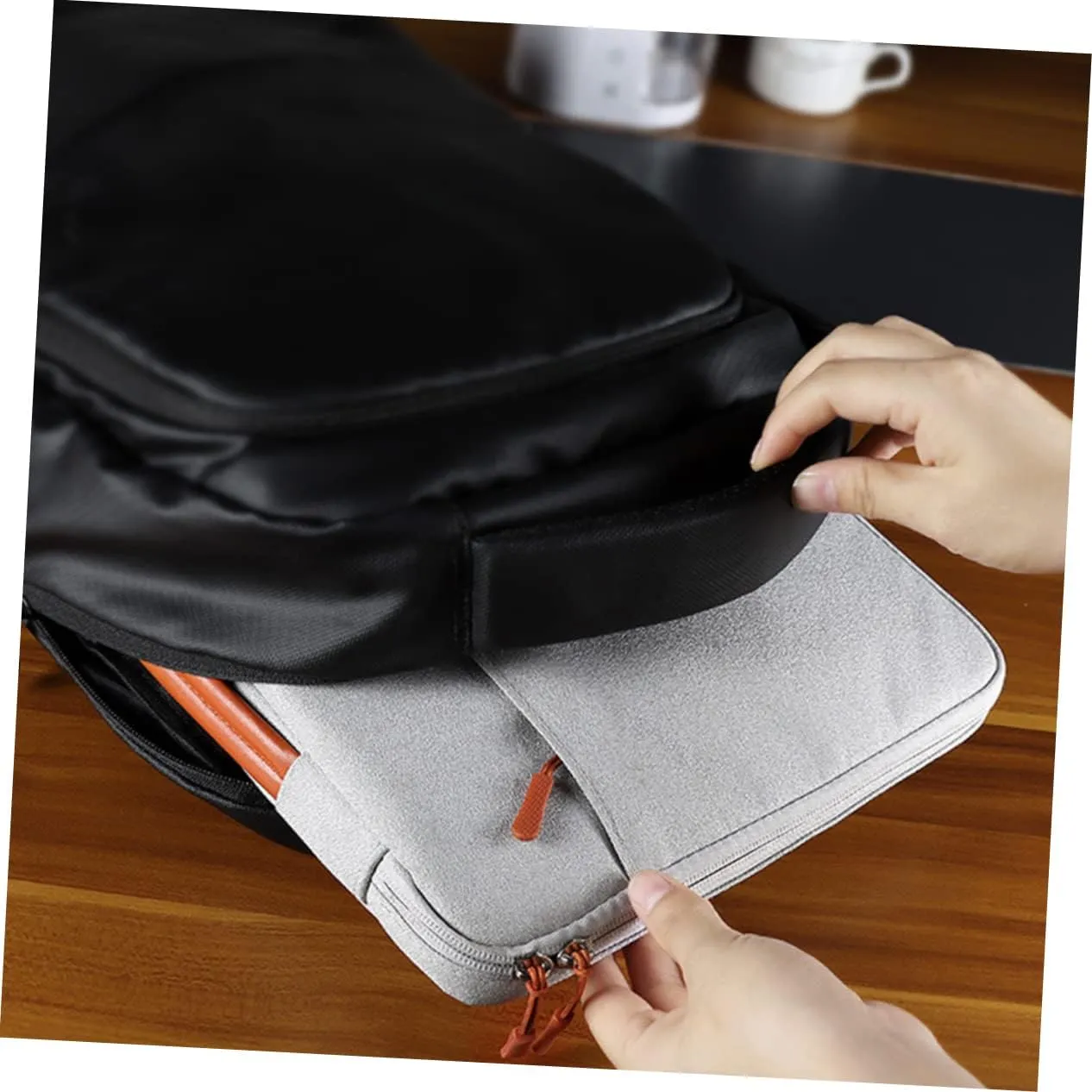 Mipcase Khaki Laptop Tote Laptops Computers Waterproof New Fabric Fashion Laptop Sleeve Bag Laptop Storage Pouch