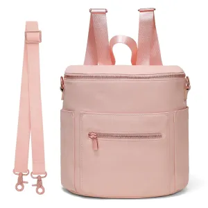 miss fong Mini Diaper Bag Leather, Small Diaper Bag with in Bag Organizer, Insulated Pocket and Shoulder Strap(Pink Rose)…