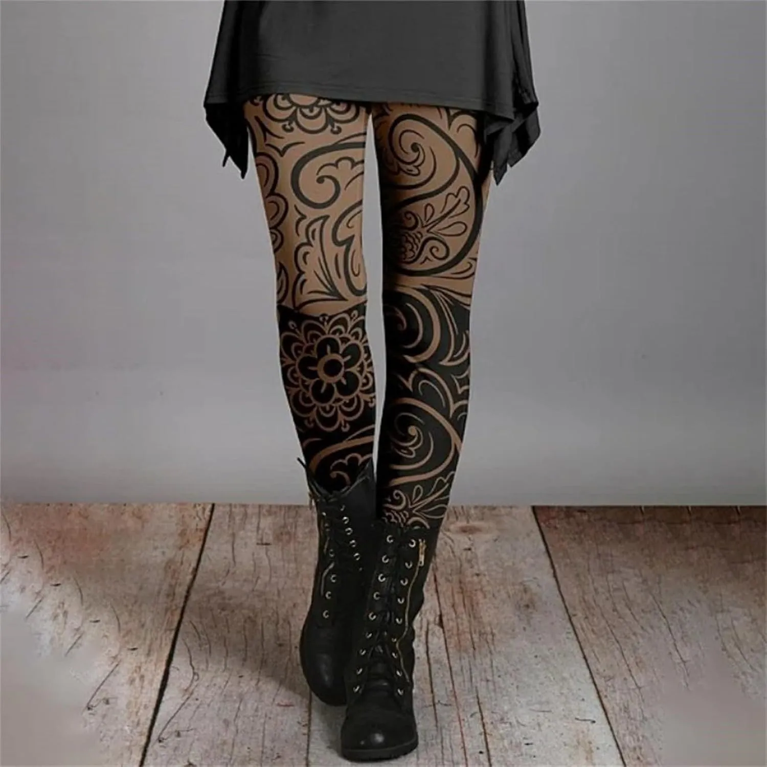 Miyaomn Stylish Boho Printed Leggings for Women Skinny Comfy Stretchy High Waisted Tights Workout Athletic Fitness Yoga Pants
